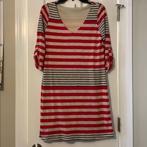 Pink and blue stripped dress (Pink Blush)